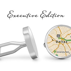 Dallas Manchetknopen Texas Cuff Links City Map Cufflink (Levenslange Garantie) S2134