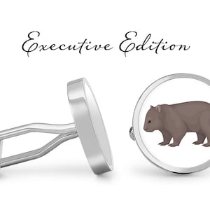 Wombat Cufflinks - Wombats Cuff Links - Australian Marsupial Cufflink (Lifetime Guarantee) S2510