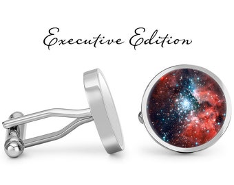 Galaxy Cufflinks - Outer Space Cuff Links - Stars Cufflink - Astronomer Cuff Link (Pair) Lifetime Guarantee (S1341)