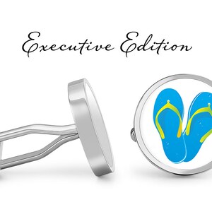 Flip Flop Cufflinks - Sandals Cufflinks - Beach Cuff Links (Pair) Lifetime Guarantee (S0942)