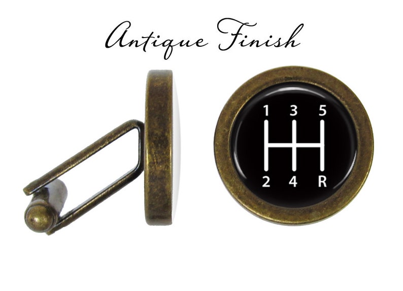 3D Black Gear Shifter Cufflinks