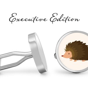 Hedgehog Cufflinks - Hedgehog Cuff Links - Cute Animal Cufflink (Pair) Lifetime Guarantee (S0052)