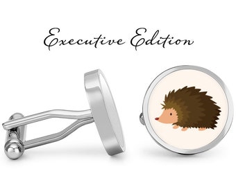 Hedgehog Cufflinks - Hedgehog Cuff Links - Cute Animal Cufflink (Pair) Lifetime Guarantee (S0052)