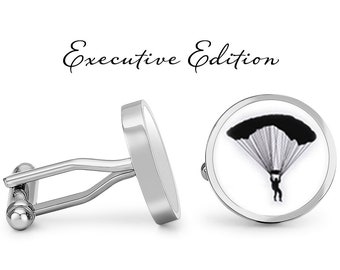 Parachute Cufflinks - Paratrooper Cuff Links - Sky Diving Cufflink (Pair) Lifetime Guarantee (S1033)