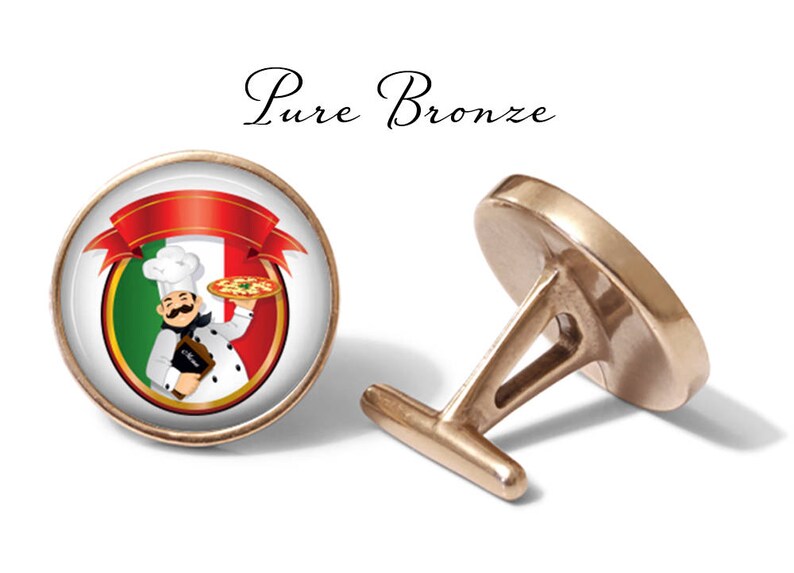 Italian Pizza Chef Cufflinks Italy Cufflinks Pizza Cuff Etsy