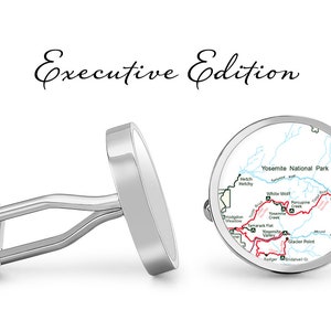 Yosemite National Park Cufflinks California Cuff Links Carte Cufflink (Garantie à vie) S2172