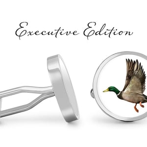 Mallard Duck Cufflinks - Duck Cuff Links - Bird Cufflink (Pair) Lifetime Guarantee (S0113)