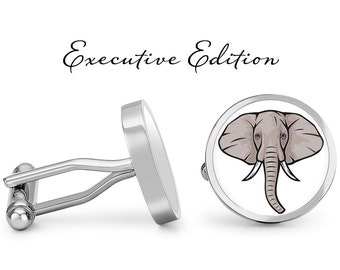 African Elephant Cufflinks Elephants Cuff Links (Lifetime Guarantee) S1725