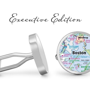 Carte Cufflinks Boston Cuff Links City of Boston Carte Cufflink (Garantie à vie) S2051
