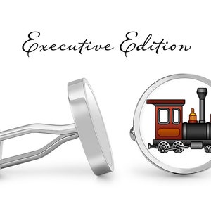 Locomotive Cufflinks Train Cuff Links (Lifetime Guarantee) S2012