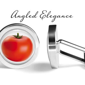 Tomato Cufflinks Fruit Vegetable Cufflinks Produce Cuff Tomatoes Cuff Links Pair Lifetime Guarantee S0173 Angled Elegance