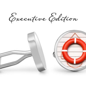 Cufflinks - Life Preserver Cufflinks - Lifesaver Cuff Links - Lifeguard Cufflink - Nautical Wedding (Pair) Lifetime Guarantee (S0565)