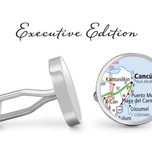 Cancún Mexique Boutons de manchette - Cozumel Boutons de manchette - Mexico Carte Bouton de manchette (garantie à vie) S2675