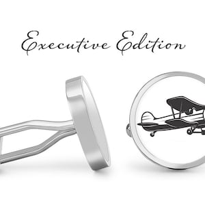 Biplane Cufflinks - Prop Plane Cuff Links - Airplane Aviation Cufflink (Lifetime Guarantee) S2450
