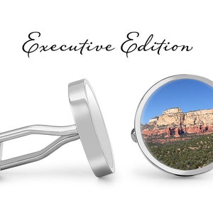 Sedona Cufflinks - Sedona Arizona - Sedona Red Rock Cuff Links - Desert Cufflink (Pair) Lifetime Guarantee (S0258)