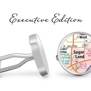 Sugar Land Cufflinks Texas Cuff Links City Carte Cufflink (Garantie à vie) S2107