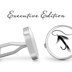 Fly Fishing Cufflinks - Fishing Cufflinks - Fish Cufflink - Fish Hook Cuff Links (Pair) Lifetime Guarantee (S0809)