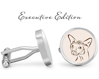 Sphynx Cufflinks - Cat Cuff Links (Lifetime Guarantee) S2759