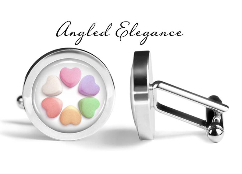 Valentine/'s Day Pair Valentine Gift Candy Heart Cufflinks S0064 Candy Cuff Links Lifetime Guarantee