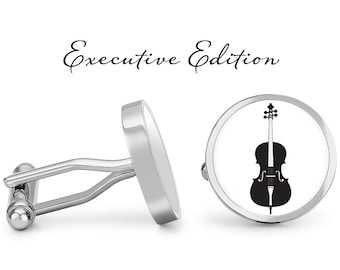 Cello Cufflinks Cellos Cuff Links Musical Instrument Orchestra Cufflink (Lifetime Guarantee (S1684)