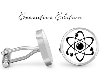 Atom Cufflinks - Science Cuff Links - Biochem Scientist Cufflink (Lifetime Guarantee) S2358