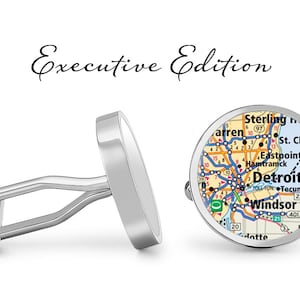 Detroit Manchetknopen Michigan Cuff Links stad kaart Cufflink (levenslange garantie) S2111