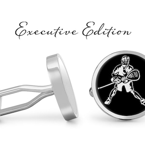 Lacrosse Player Cuff Links - Lax Cufflinks (Lifetime Guarantee) S2658