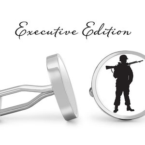 Soldier Cufflinks Military Cuff Links (Lifetime Guarantee) S1770