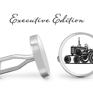 Farm Tractor Cufflinks - Farmer Cuff Links (Lifetime Guarantee) S2433