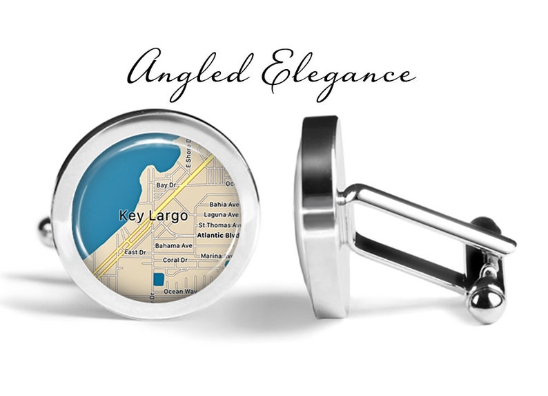 Lifetime Guarantee S2131 Key Largo Cufflinks Florida Keys Cuff Links Map Cufflink
