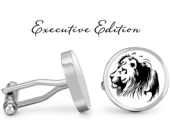 Lion Cufflinks - Lions Cufflink - Lion Head Cuff Links (Pair) Lifetime Guarantee (S0299)