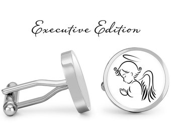 Praying Angel Cufflinks - Christian Cuff Links - Religious Cufflink (Lifetime Guarantee) S2394