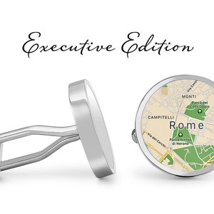 Rome Cufflinks Italie Cuff Links City Carte Cufflink (Garantie à vie) S2128