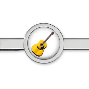 Acoustic Guitar Tie Clip - Guitar Tie Bar - Music Tie Clip - Cufflinks Accessories (Lifetime Guarantee) T0135