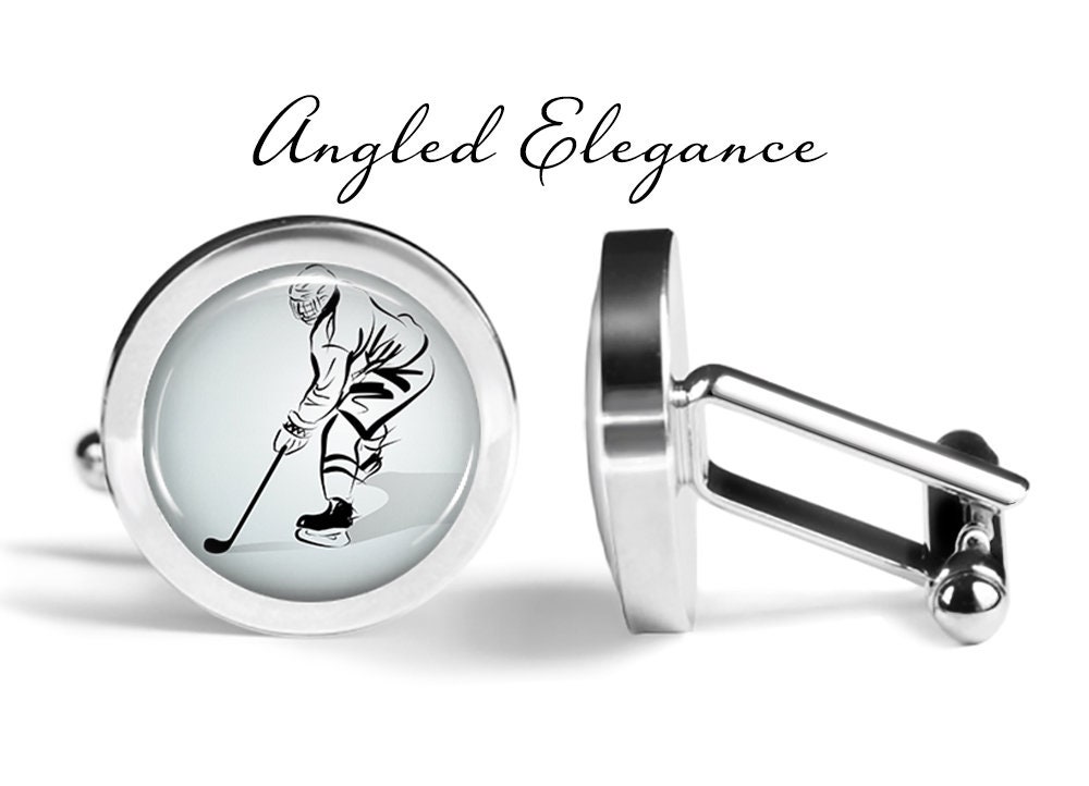 Hockey Cufflinks Ice Hockey Cuff Links Hockey Player Cufflink Etsy