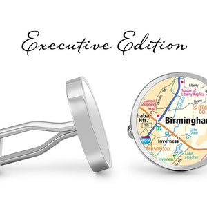 Birmingham Cufflinks Alabama Cuff Links City Map Cufflink (Levenslange Garantie) S2198