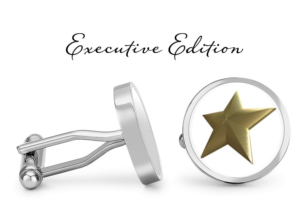 Boutons de manchette Gold Star - Boutons de manchette de mariage - Boutons de manchette étoile pour lui (Paire) Garantie à vie (S0619)