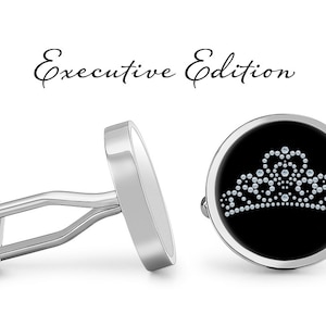 Pageant Crown Cufflinks - Beauty Cufflinks - Beauty Pageant - Crown Cuff Links (Pair) Lifetime Guarantee (S0263)
