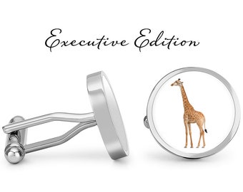 Giraffe Cufflinks - Giraffe Cuff Links - Zoo Animal Cufflink - Safari Cufflinks (Pair) Lifetime Guarantee (S0092)