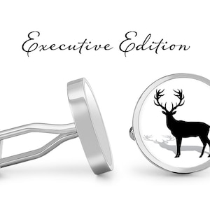 Buck Cufflinks - Elk Cuff Links - Hunting Cuff Link (Pair) Lifetime Guarantee (S1154)