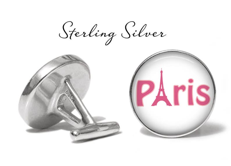 S0129 France Cufflinks Pair Lifetime Guarantee Eiffel Tower Cuff Links Paris Cufflinks