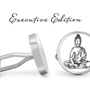 Buddha Cufflinks Meditating Buddha Cuff Links Buddhist Cufflink (Lifetime Guarantee) S1862