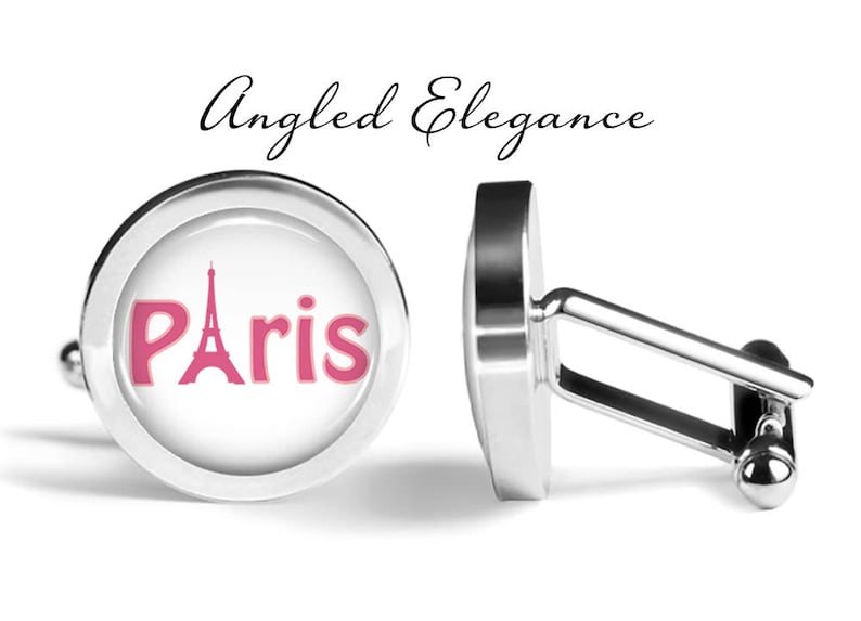 S0129 France Cufflinks Pair Lifetime Guarantee Eiffel Tower Cuff Links Paris Cufflinks