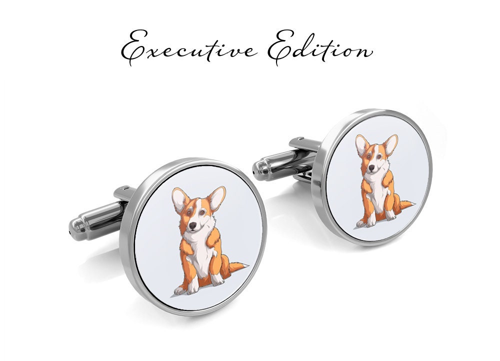 Corgi Cufflinks Cute Corgi Dog Cuff Links lifetime Guarantee S2830 Etsy