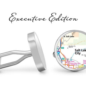 Salt Lake City Cufflinks Utah Cuff Links City Carte Cufflink (Garantie à vie) S2106