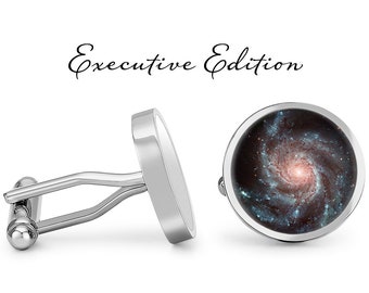 Galaxy Cufflinks - Outer Space Cufflinks - Astronomy Cuff Links - Astronomer Cuff Link (Pair) Lifetime Guarantee (S1342)