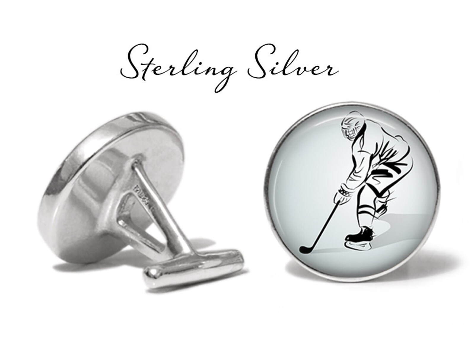 Hockey Cufflinks Ice Hockey Cuff Links Hockey Player Cufflink Etsy