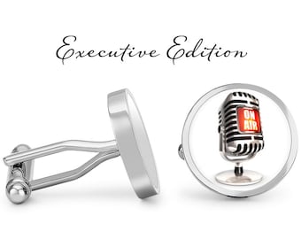 Cufflinks - On Air Radio Cufflinks - Radio Microphone Cufflinks - DJ Cuff Links (Pair) Lifetime Guarantee (S0575)