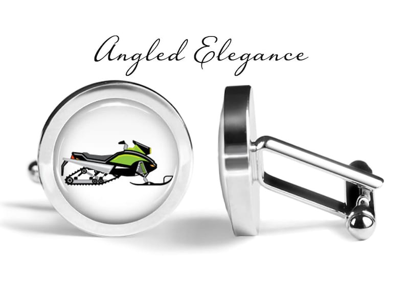 Pair Snow Mobile Cuff Links Green Snowmobile Cufflinks Cufflinks Winter Cufflink Lifetime Guarantee S0612 Christmas Cuff Links