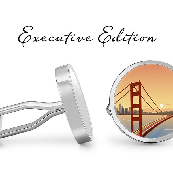 San Francisco Cufflinks Golden Gate Bridge Cuff Links California Cufflink (Lifetime Guarantee) S1932